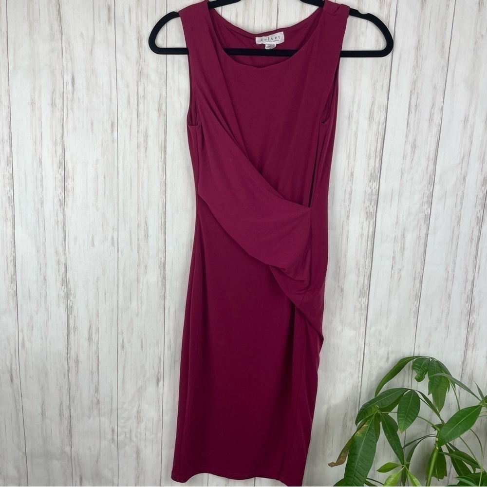 Anthropologie Velvet by Graham & Spencer raspberry dress